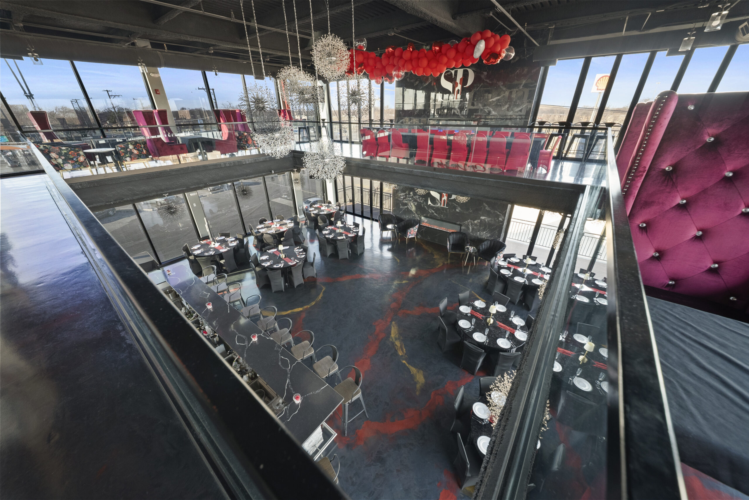 Mezzanine view of the event floor